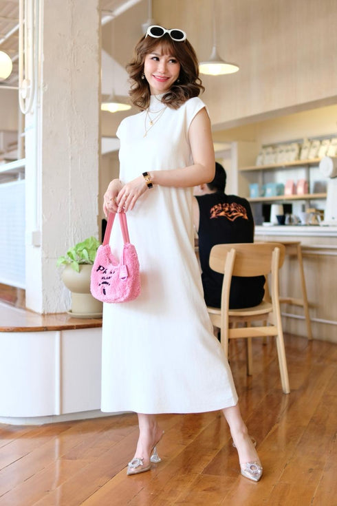 High Neck Sleeveless Long Knitted Casual Dresses
